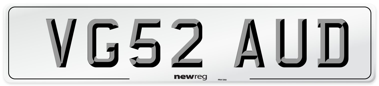 VG52 AUD Number Plate from New Reg